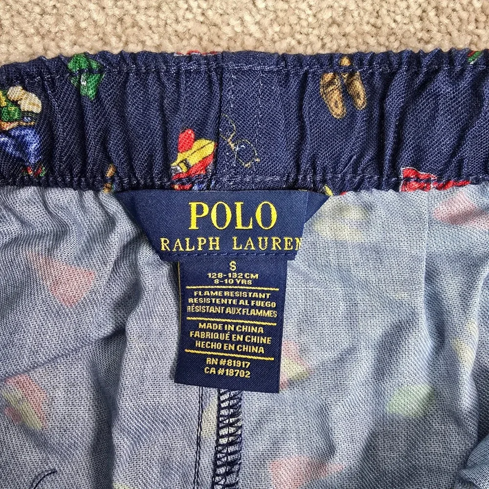 Polo Ralph‎ Lauren Boys Pajama Pants Sleepwear Blue Bear Print Size S Small New